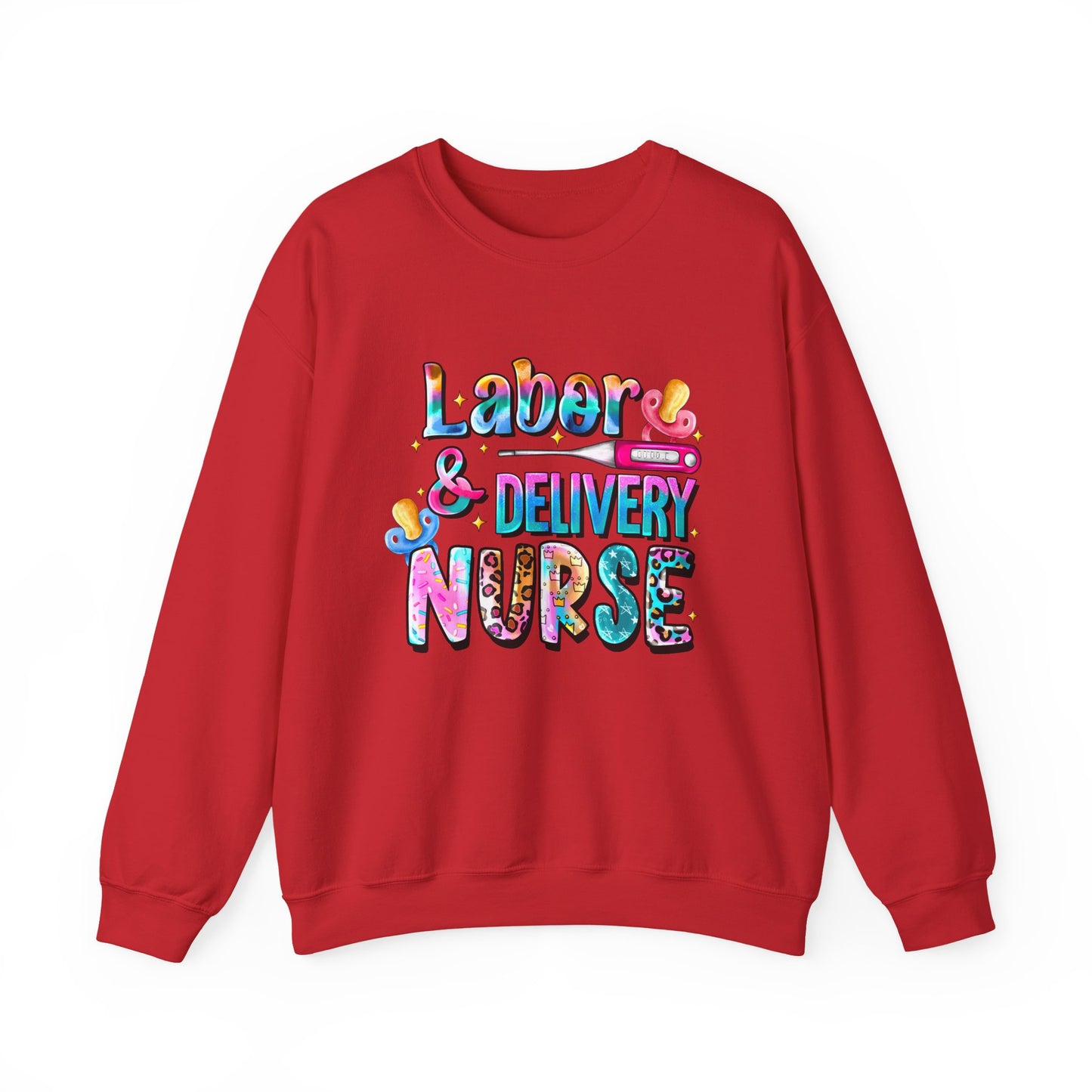 Colorful Labor & Delivery Nurse Pullover