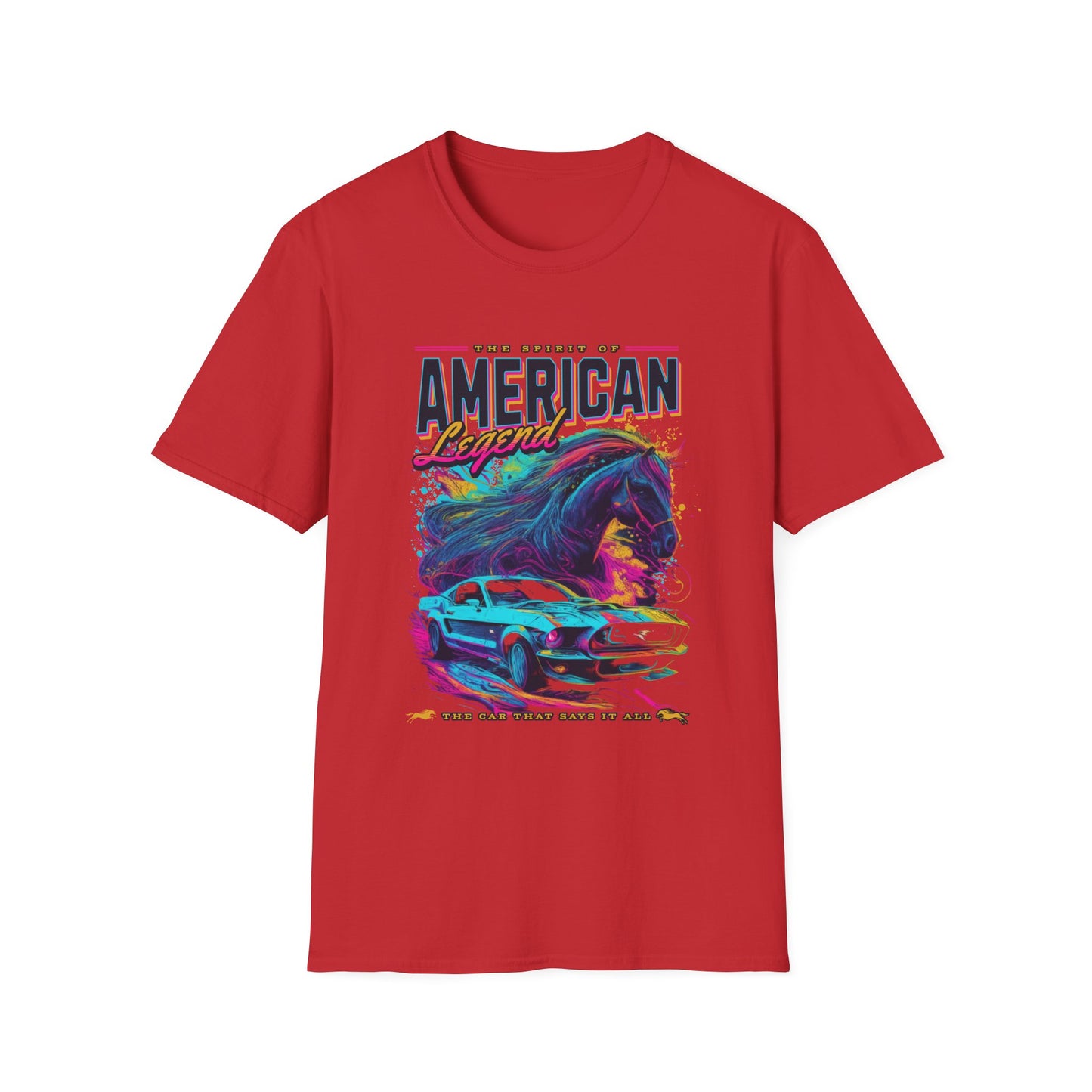 American Legend T-Shirt — Vintage Car & Horse Retro Graphic