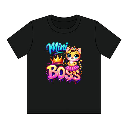Mini Boss Kids T‑Shirt — Cute Princess Kitty Graphic for Girls