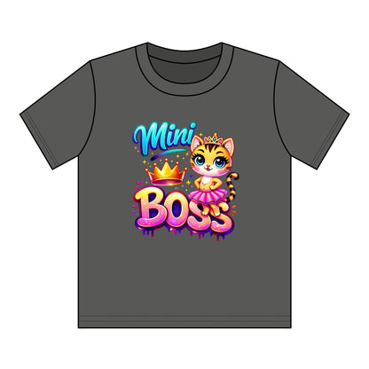 Mini Boss Kids T‑Shirt — Cute Princess Kitty Graphic for Girls