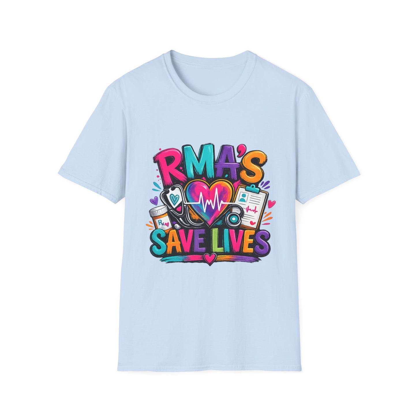 RMA’s Save Lives T-Shirt — Colorful Medical Tech Tribute Tee