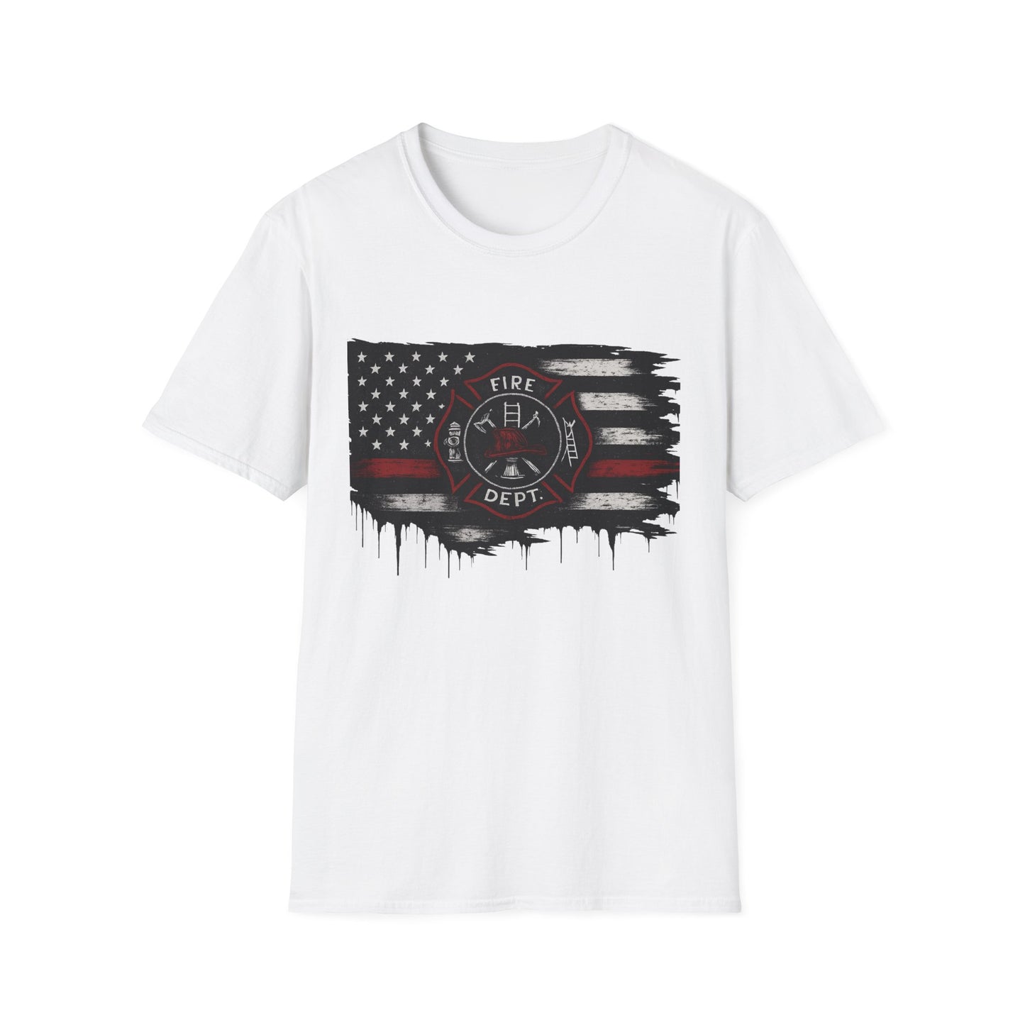 Fire Dept. Thin Red Line Flag T-Shirt