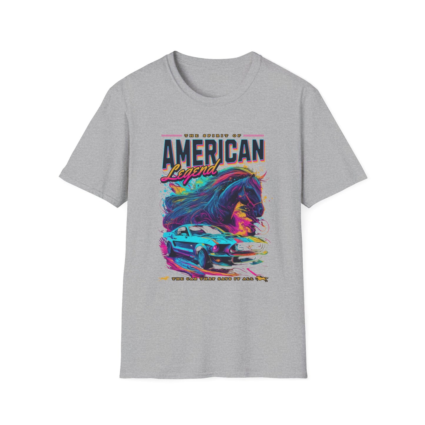 American Legend T-Shirt — Vintage Car & Horse Retro Graphic