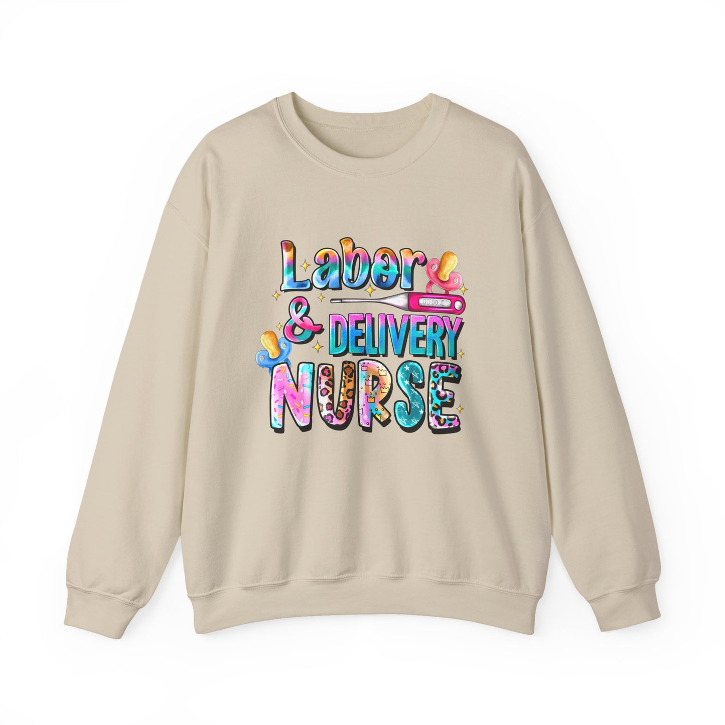 Colorful Labor & Delivery Nurse Pullover