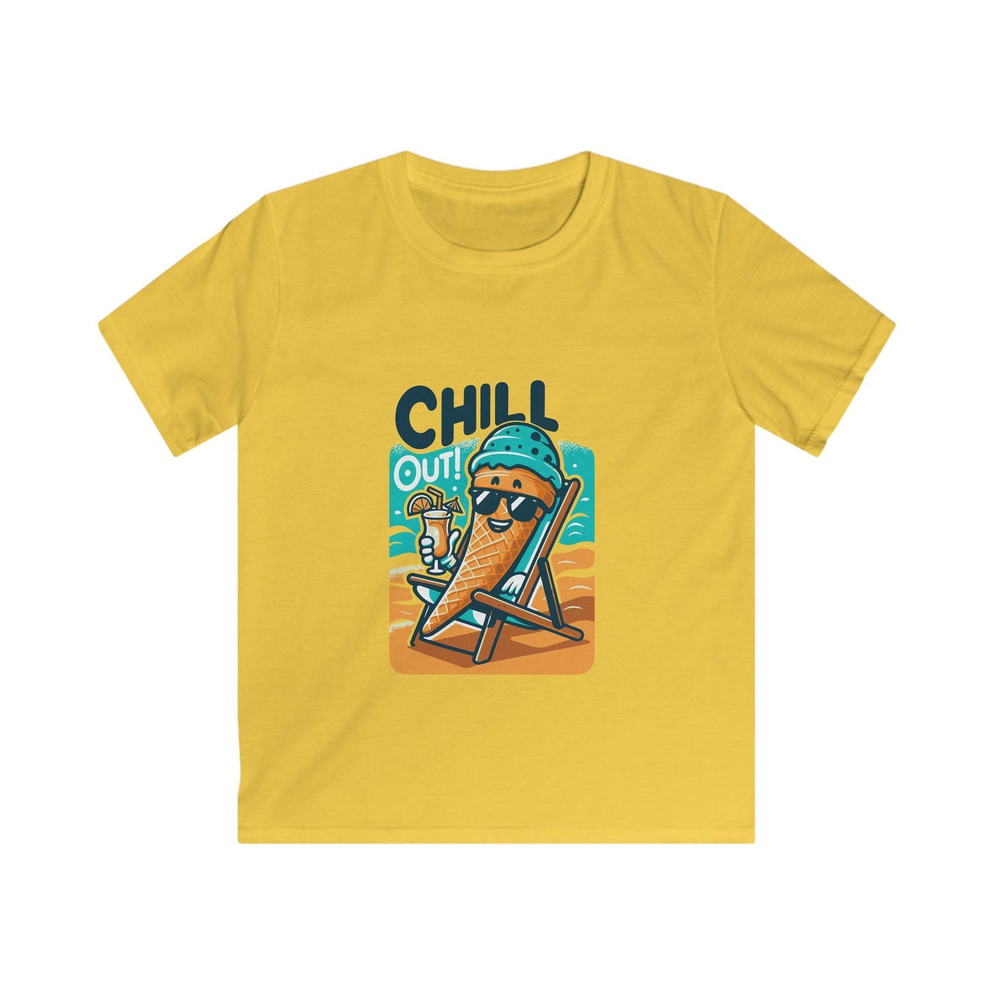 Kids Tee — "Chill Out" Ice Cream Beach Graphic