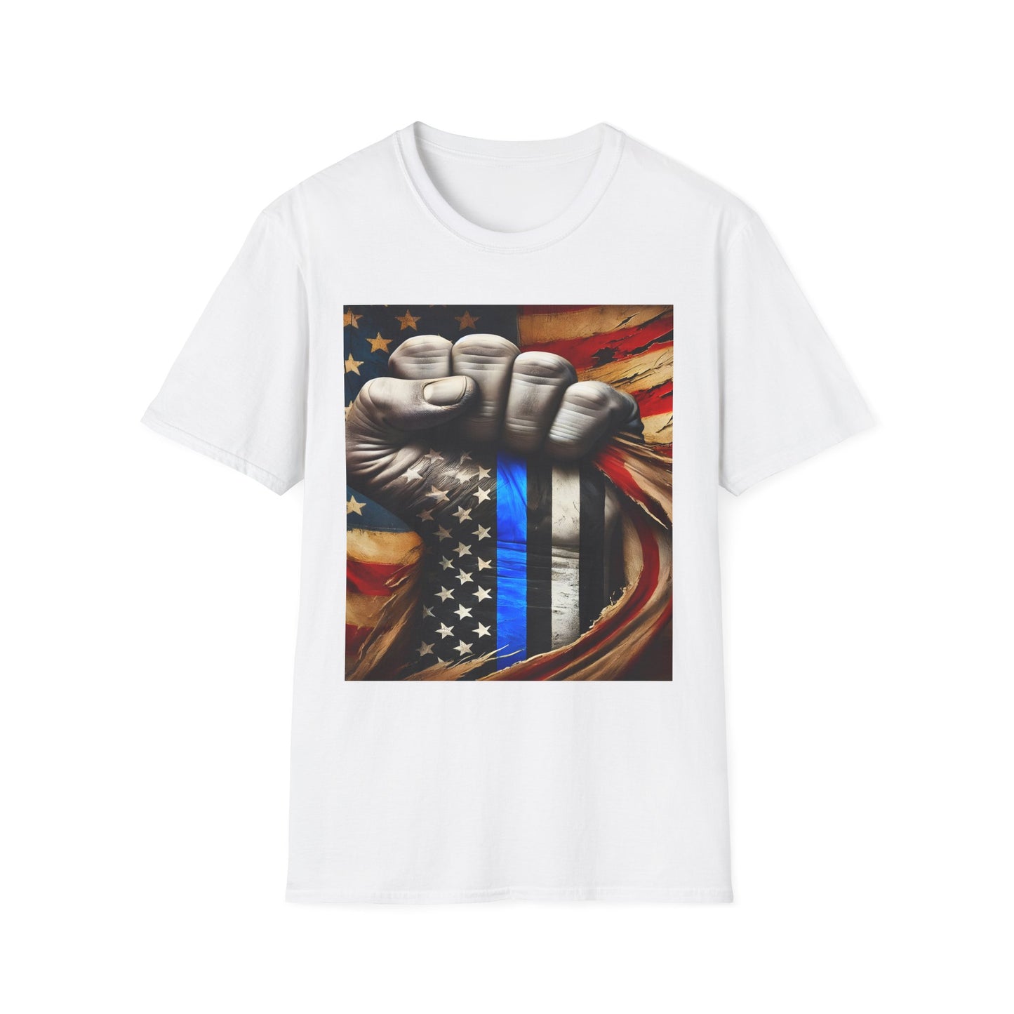 Blue Line American Flag T-Shirt — Support Law Enforcement Tee