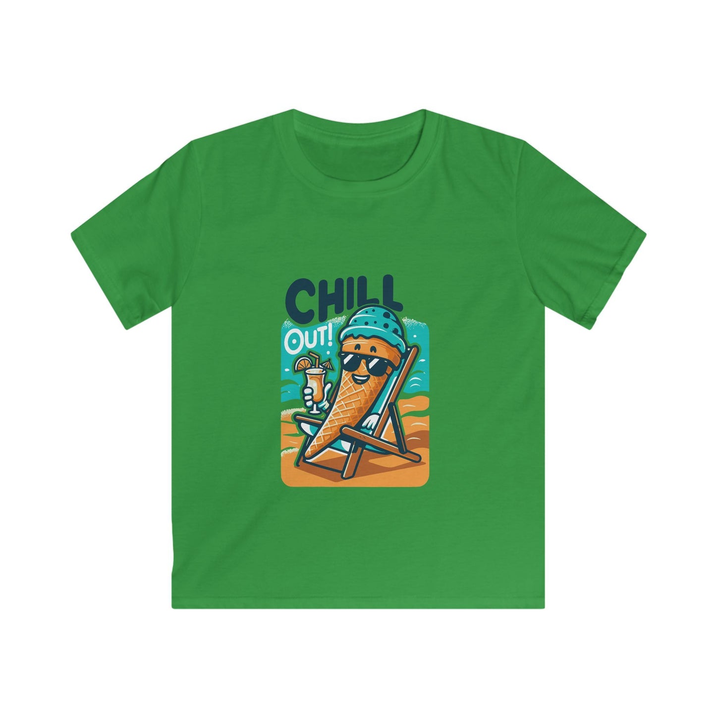 Kids Tee — "Chill Out" Ice Cream Beach Graphic