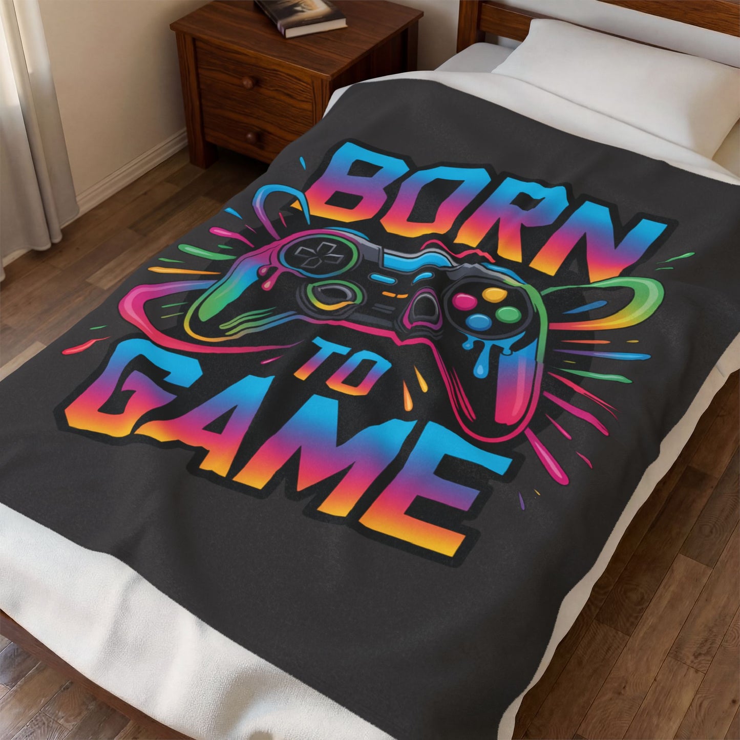 Born to Game Velveteen Plush Blanket