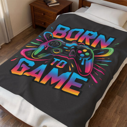 Born to Game Velveteen Plush Blanket