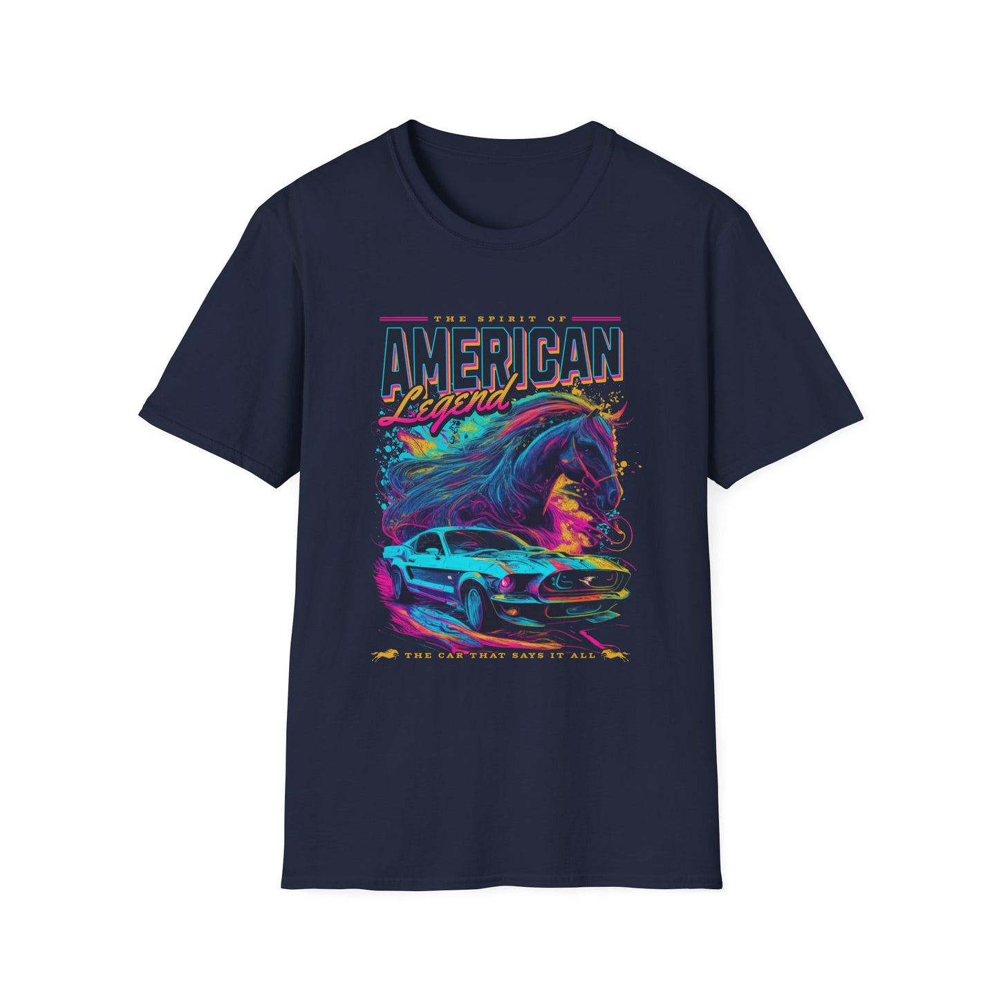 American Legend T-Shirt — Vintage Car & Horse Retro Graphic