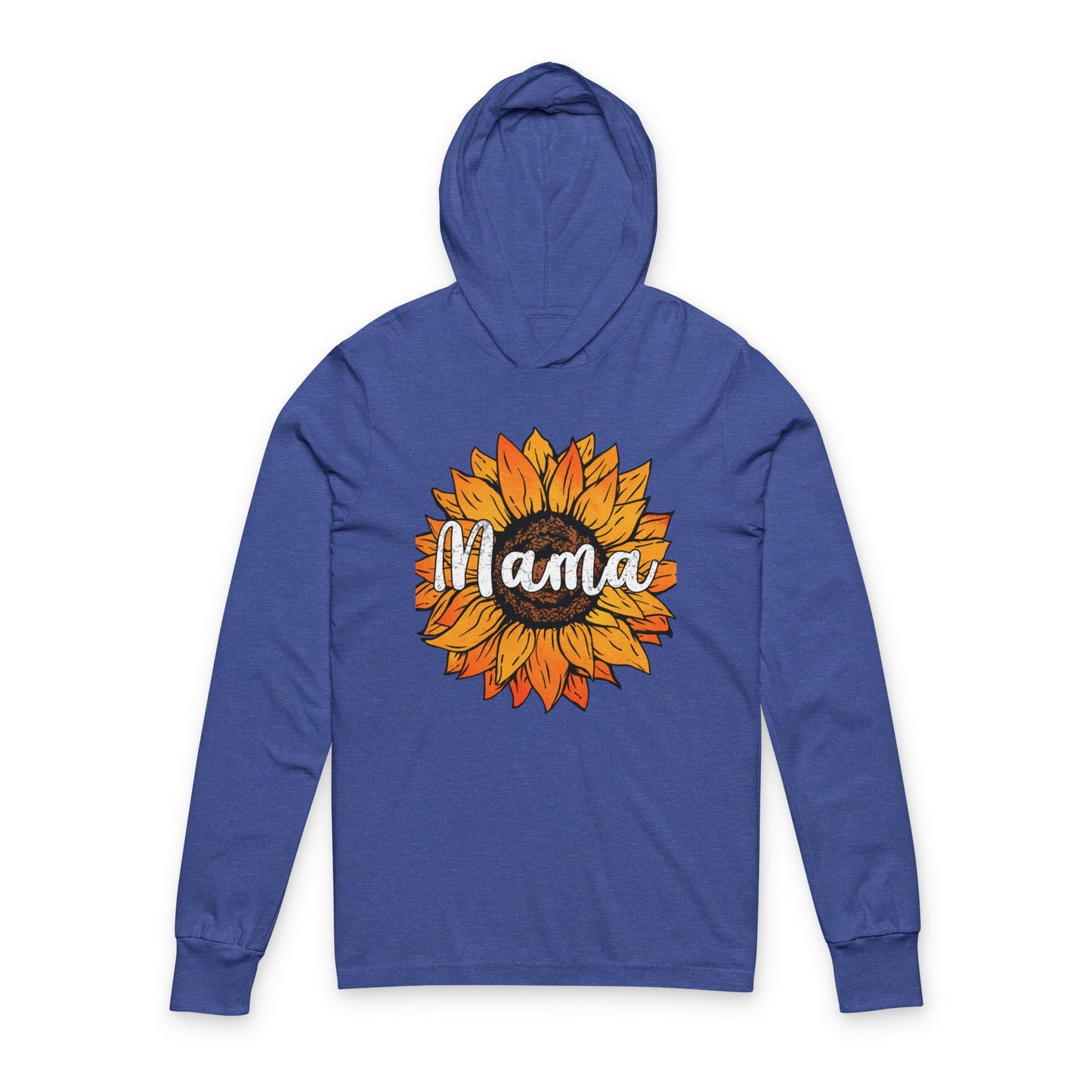 Mama Sunflower Hoodie Tee — Floral Mom Long Sleeve Hooded Shirt