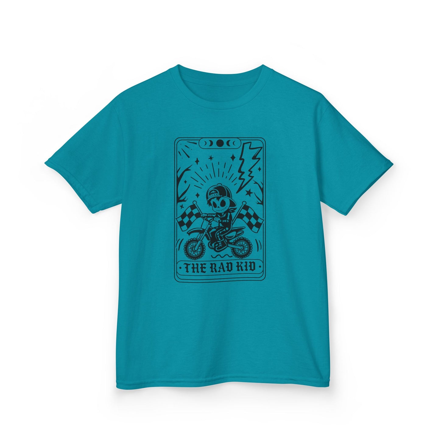Kids Tee — "The Rad Kid" Motorcycle Skull Graphic