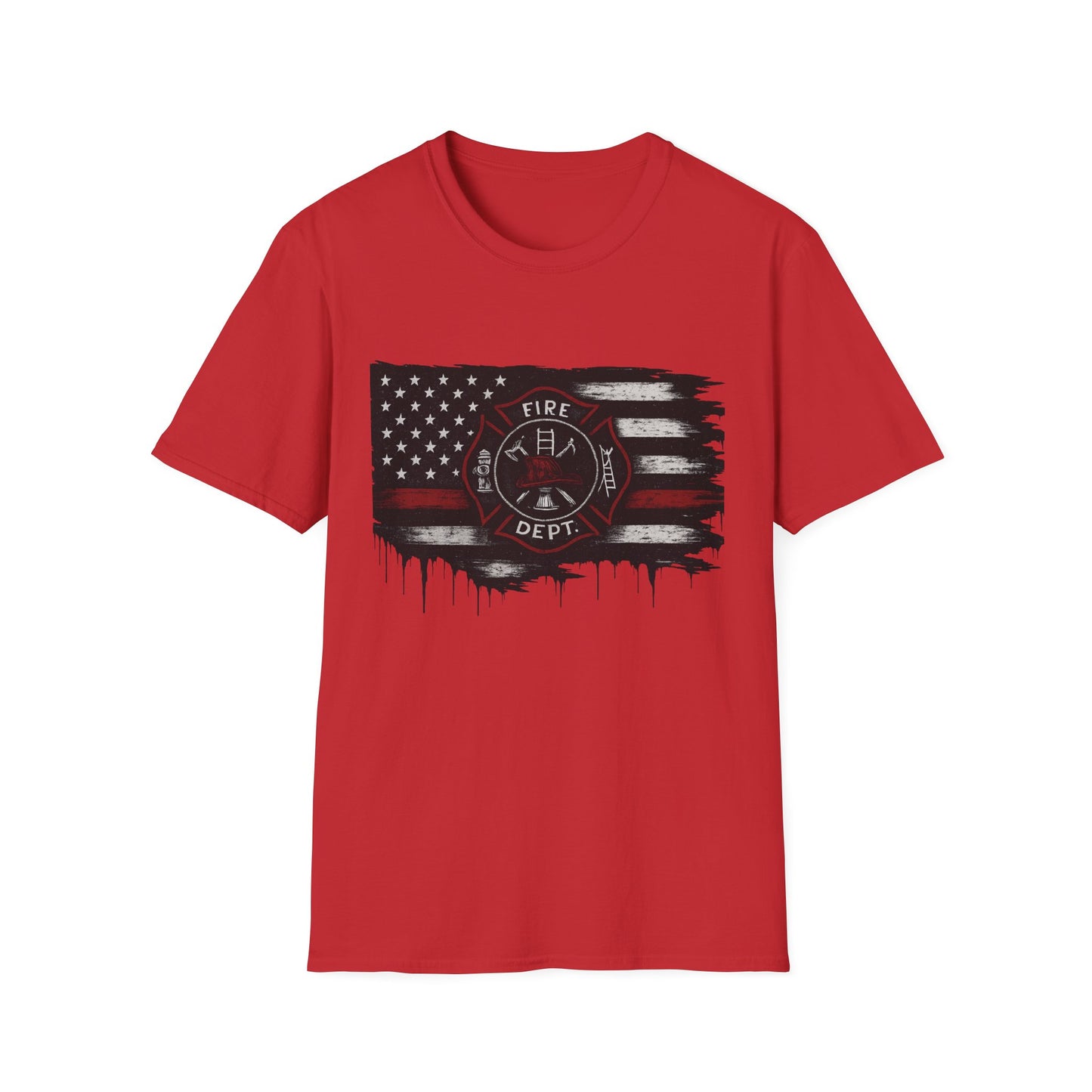 Fire Dept. Thin Red Line Flag T-Shirt