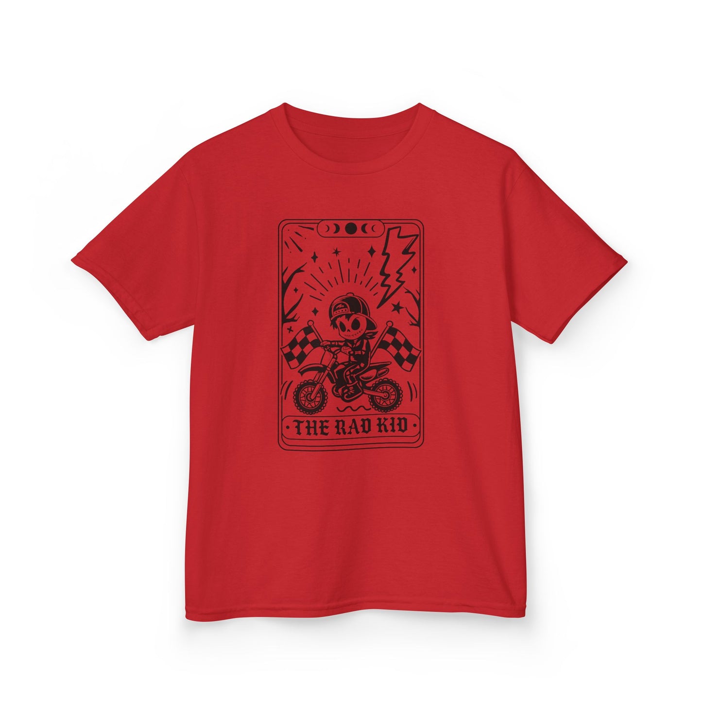 Kids Tee — "The Rad Kid" Motorcycle Skull Graphic