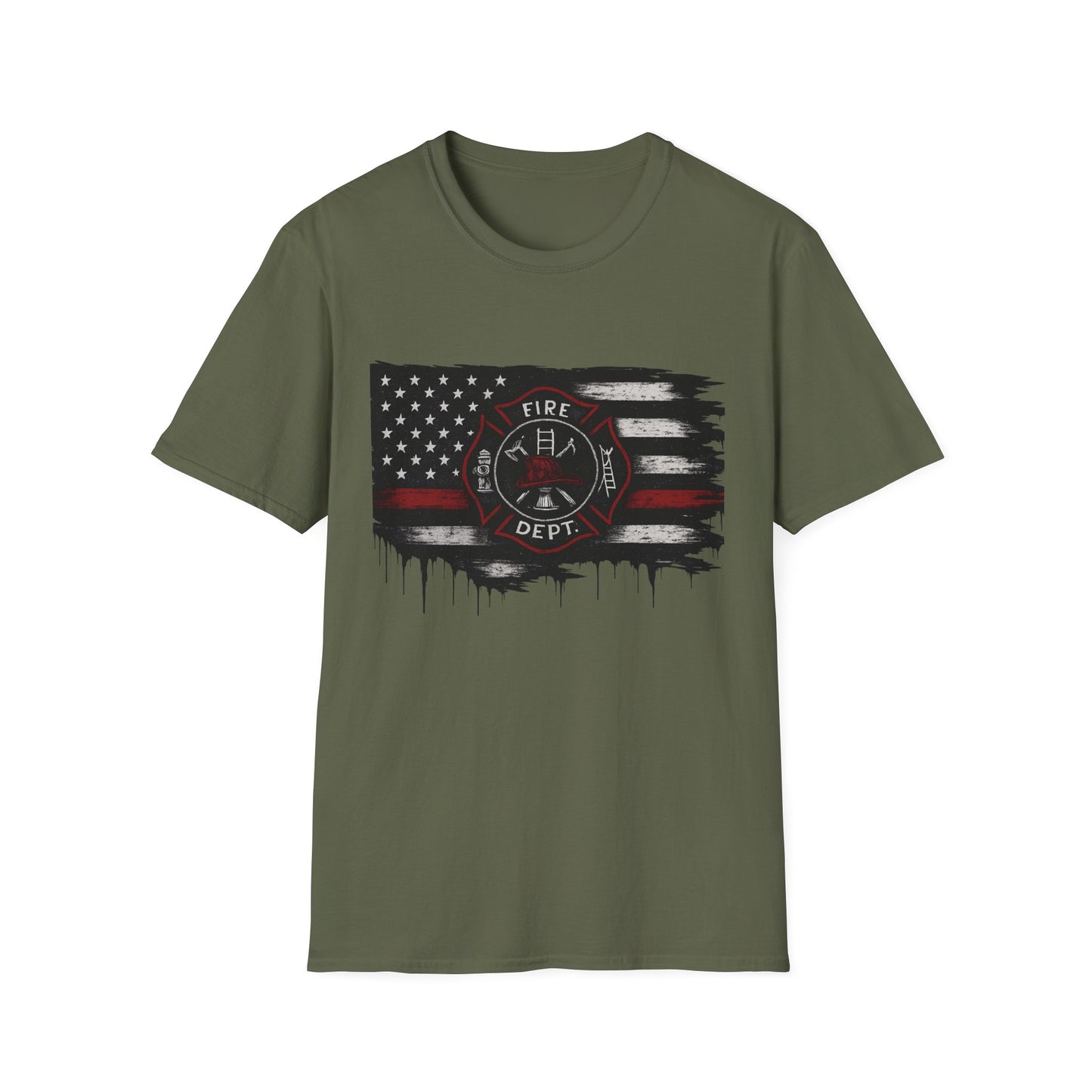 Fire Dept. Thin Red Line Flag T-Shirt