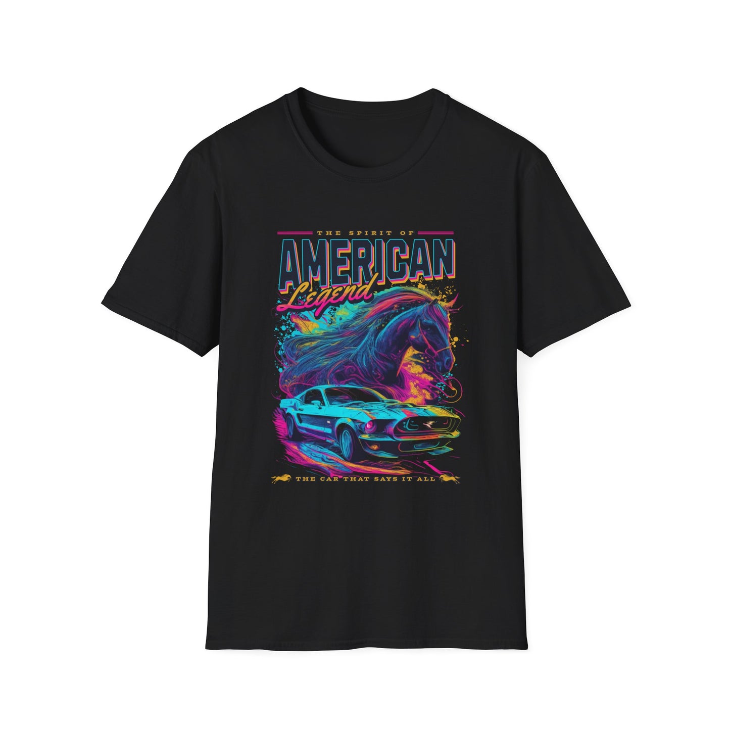 American Legend T-Shirt — Vintage Car & Horse Retro Graphic