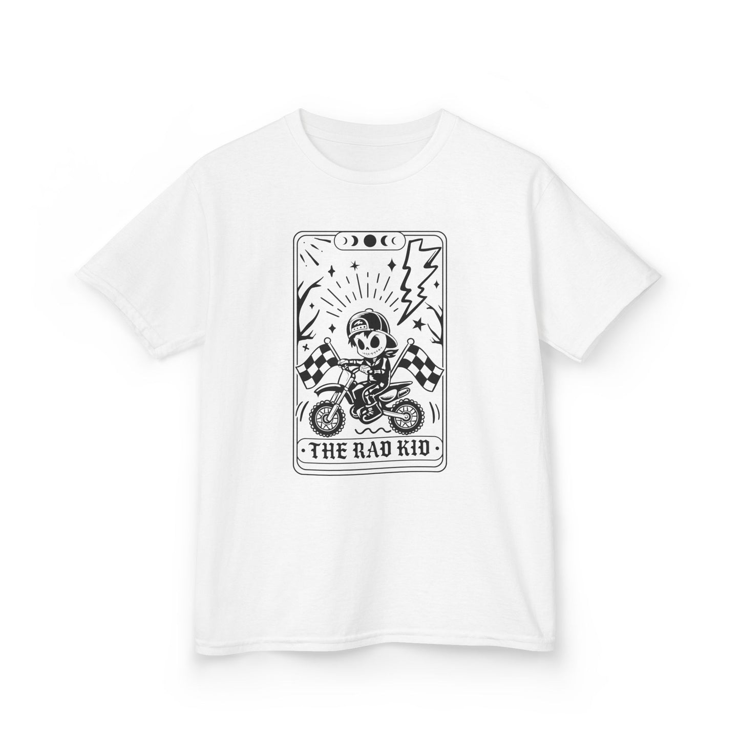 Kids Tee — "The Rad Kid" Motorcycle Skull Graphic