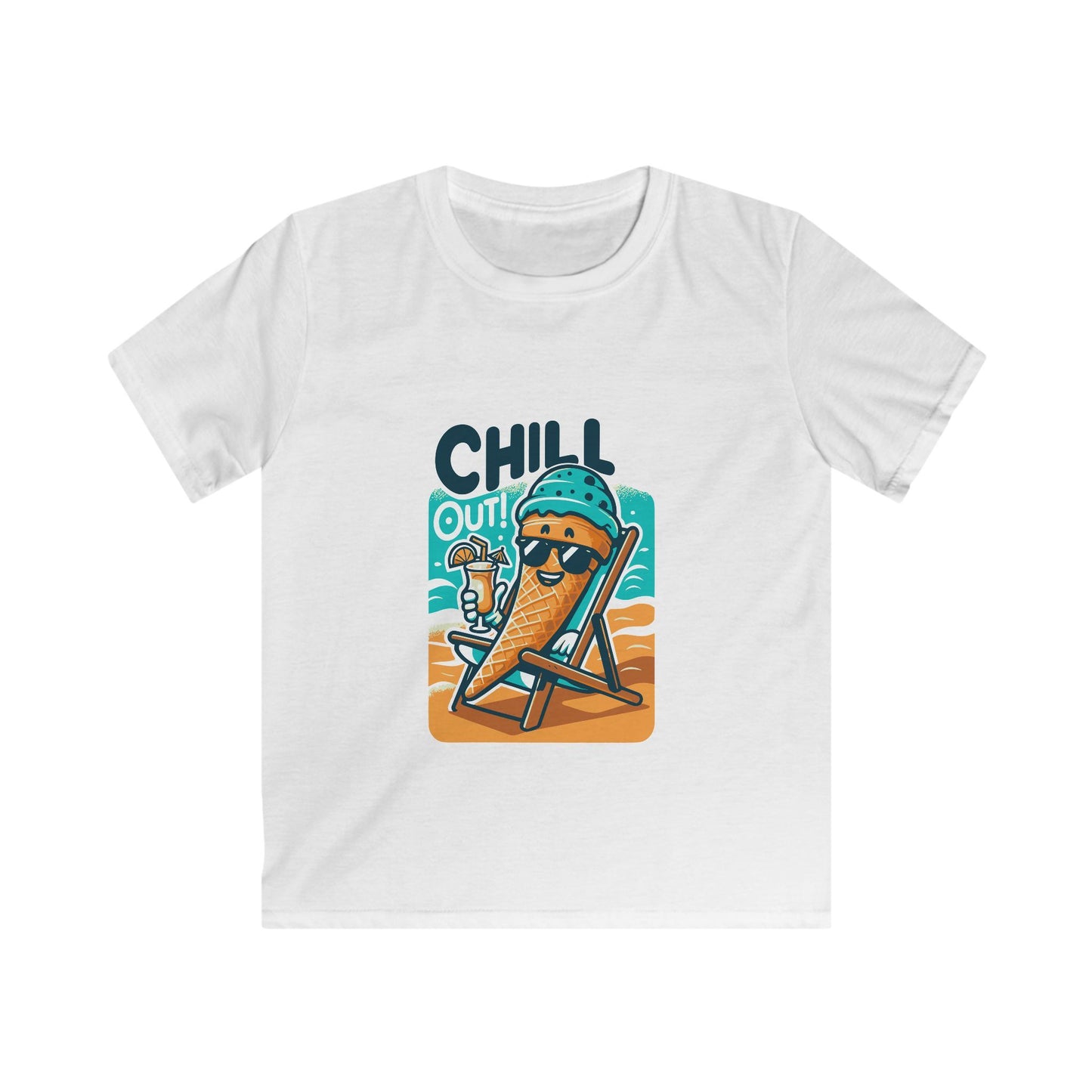 Kids Tee — "Chill Out" Ice Cream Beach Graphic