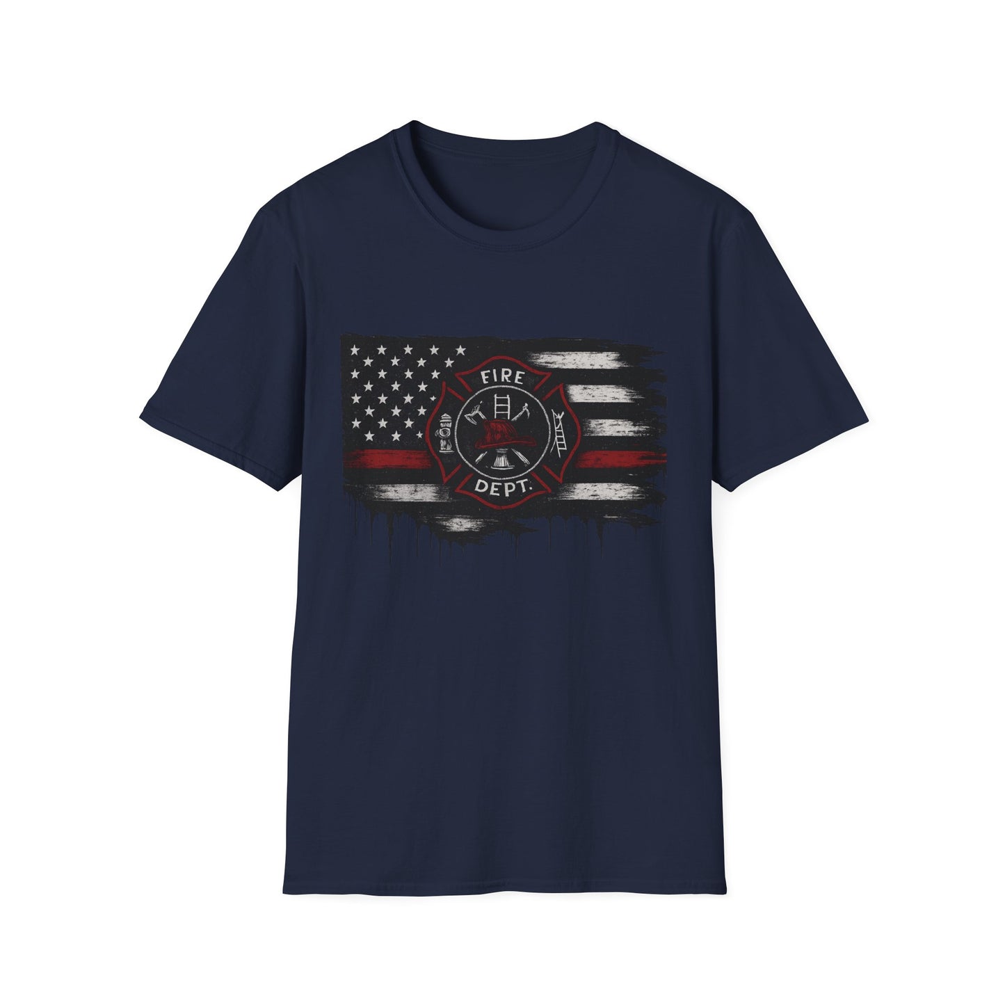 Fire Dept. Thin Red Line Flag T-Shirt