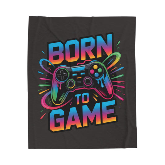 Born to Game Velveteen Plush Blanket