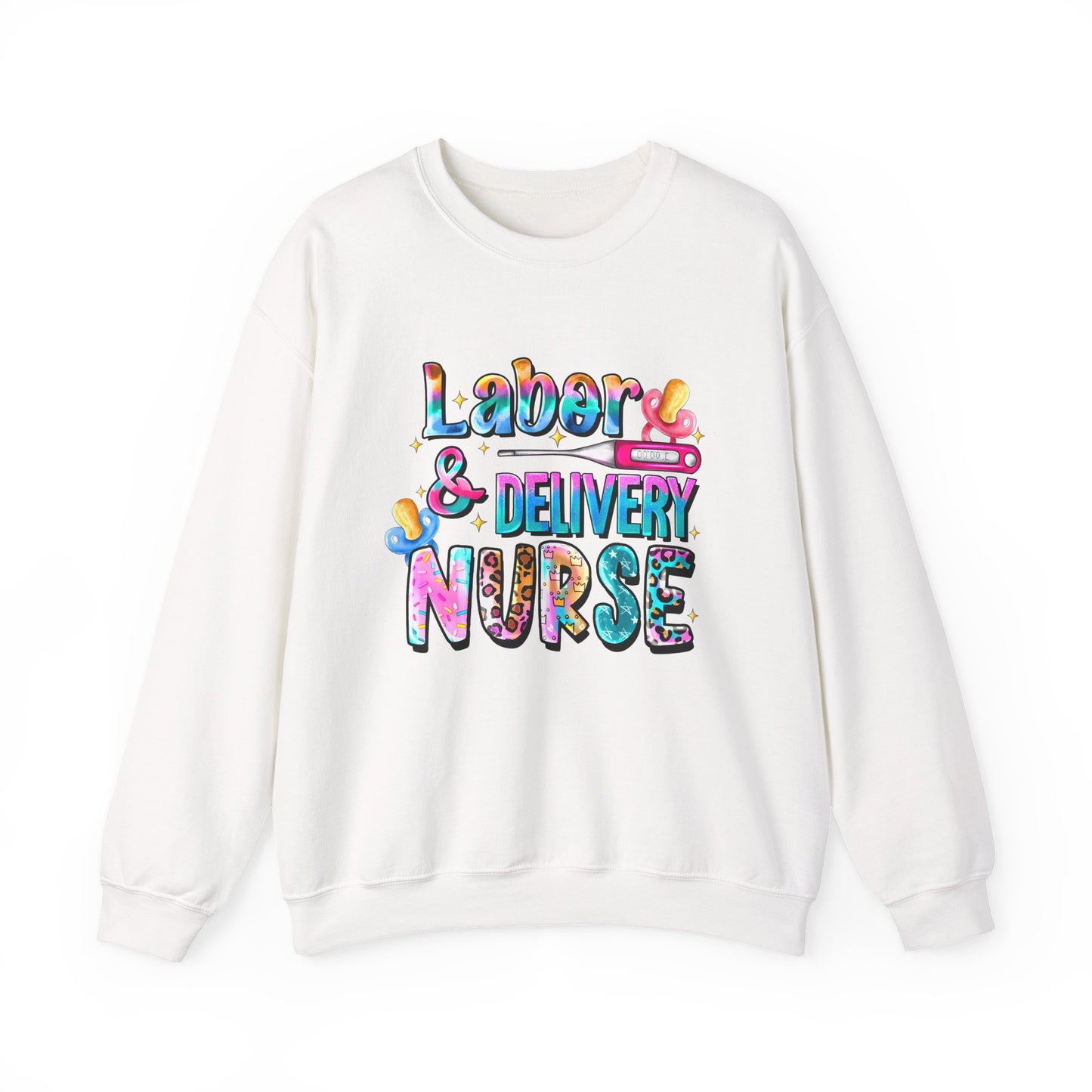 Colorful Labor & Delivery Nurse Pullover