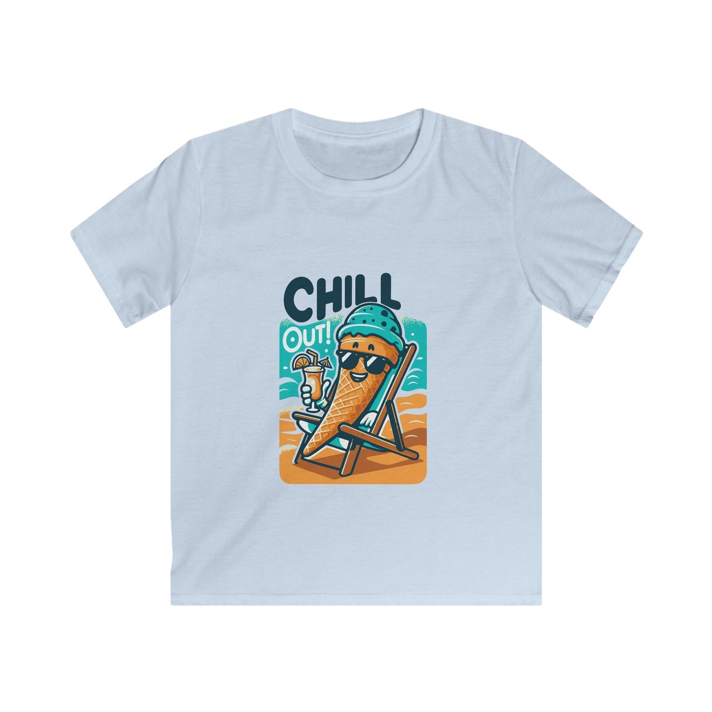 Kids Tee — "Chill Out" Ice Cream Beach Graphic