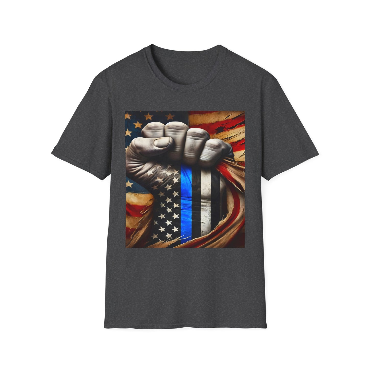 Blue Line American Flag T-Shirt — Support Law Enforcement Tee