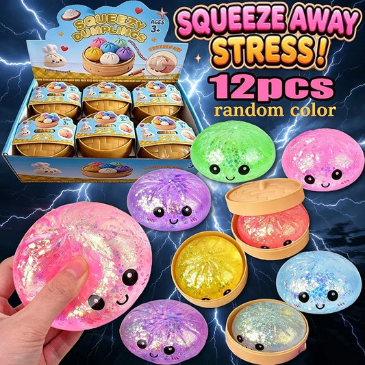 Glitter Dumpling Squishy Fidget Set