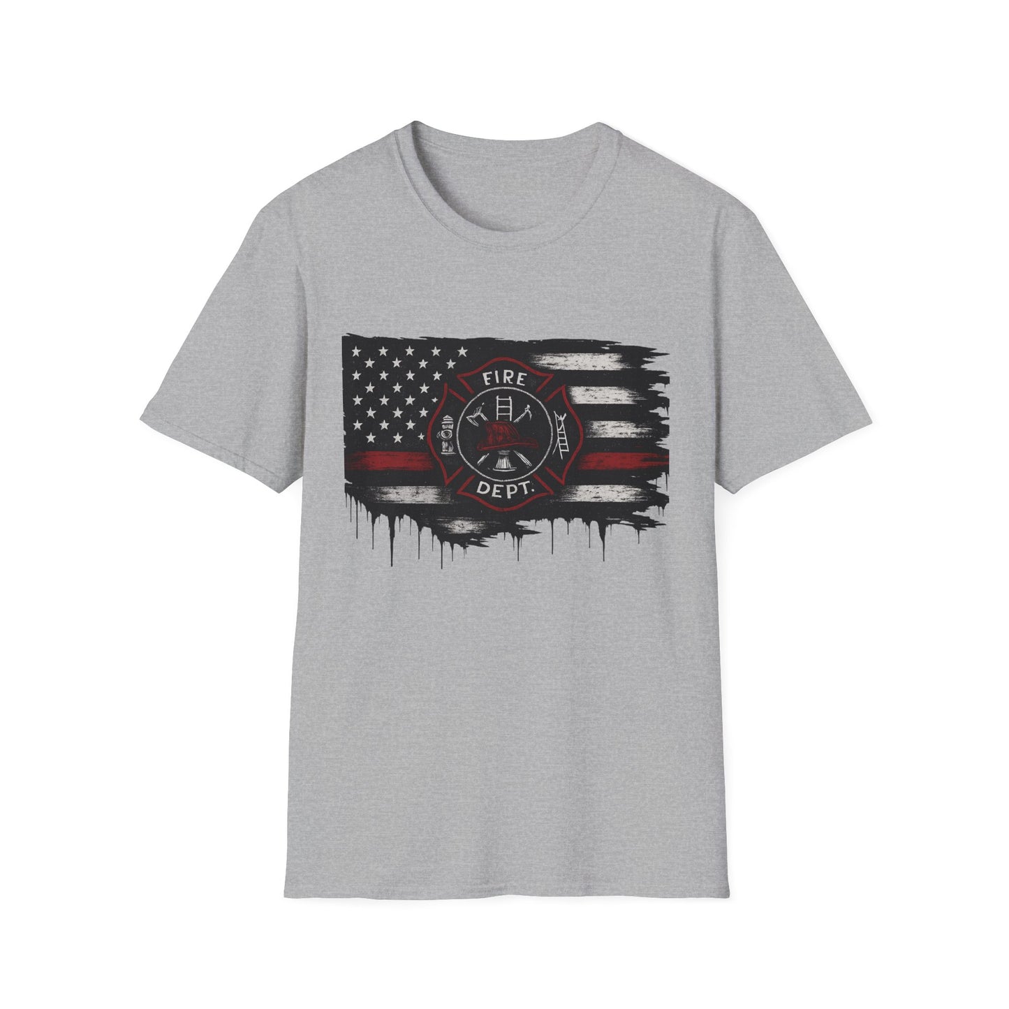 Fire Dept. Thin Red Line Flag T-Shirt