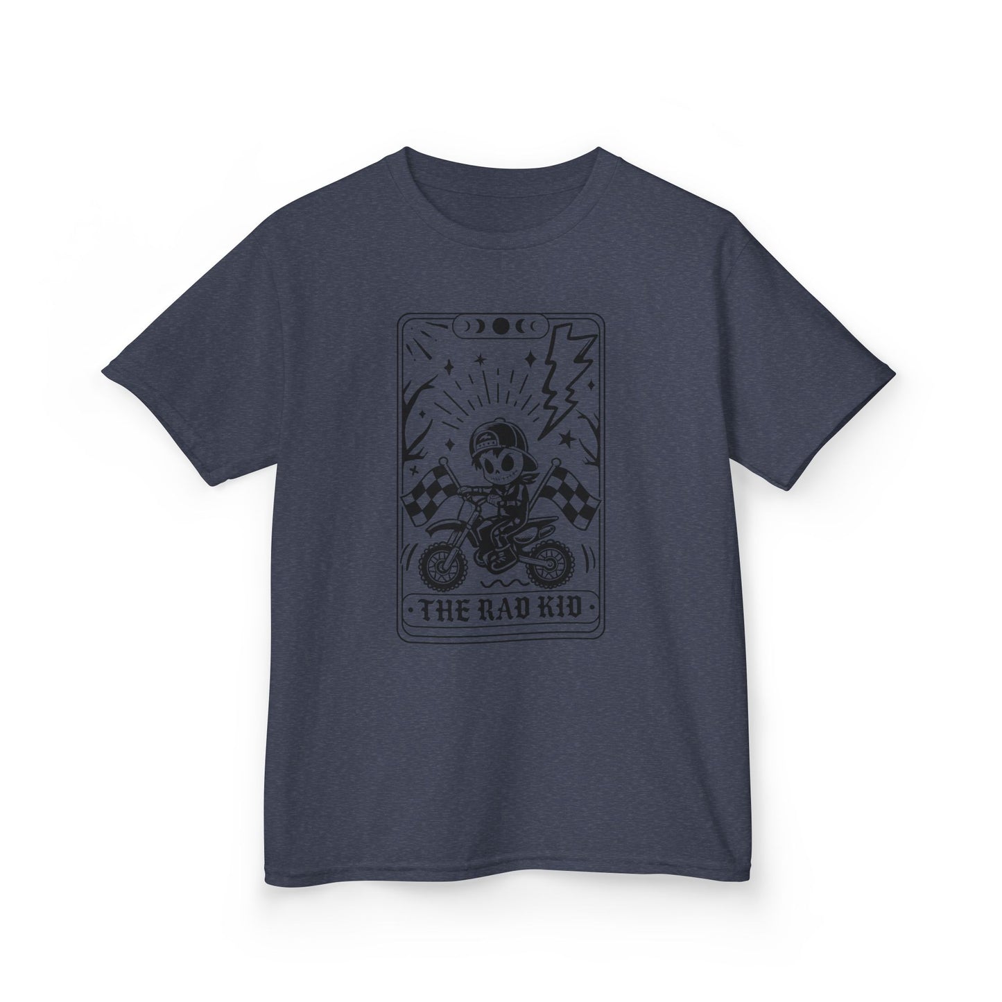 Kids Tee — "The Rad Kid" Motorcycle Skull Graphic