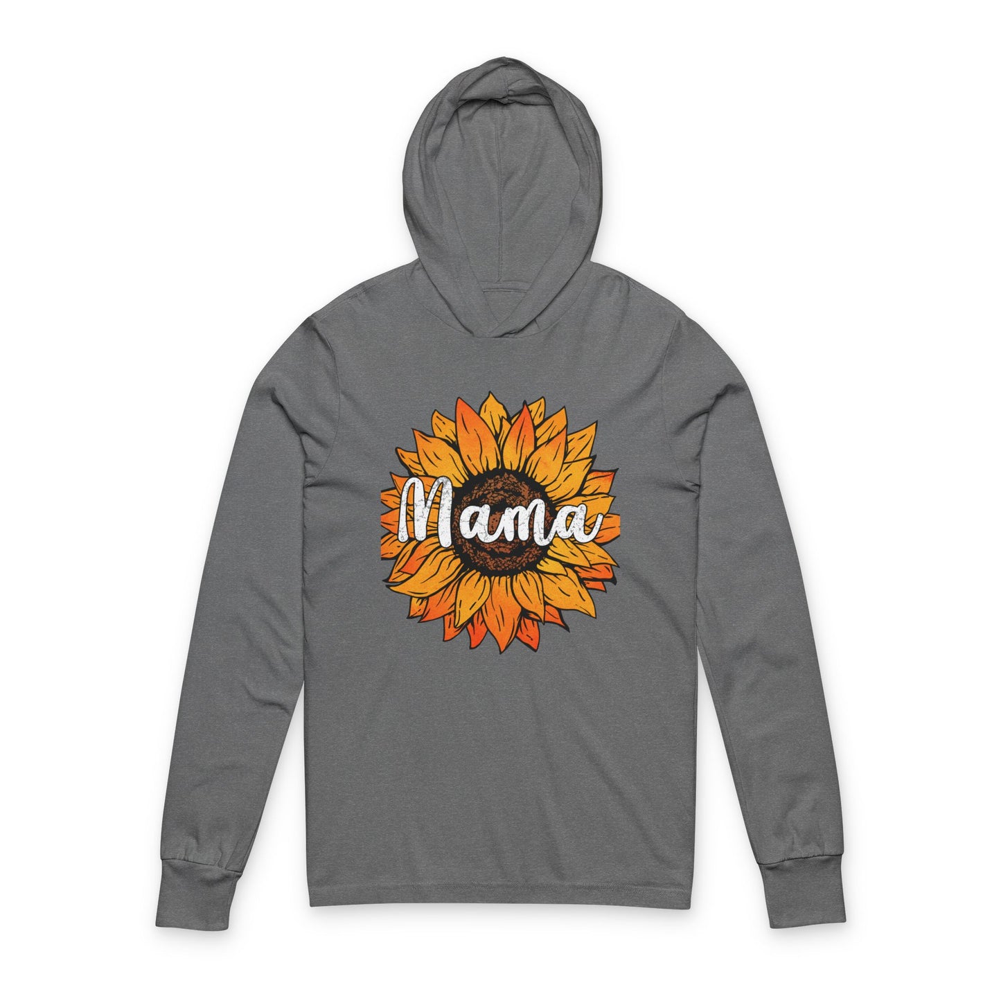 Mama Sunflower Hoodie Tee — Floral Mom Long Sleeve Hooded Shirt