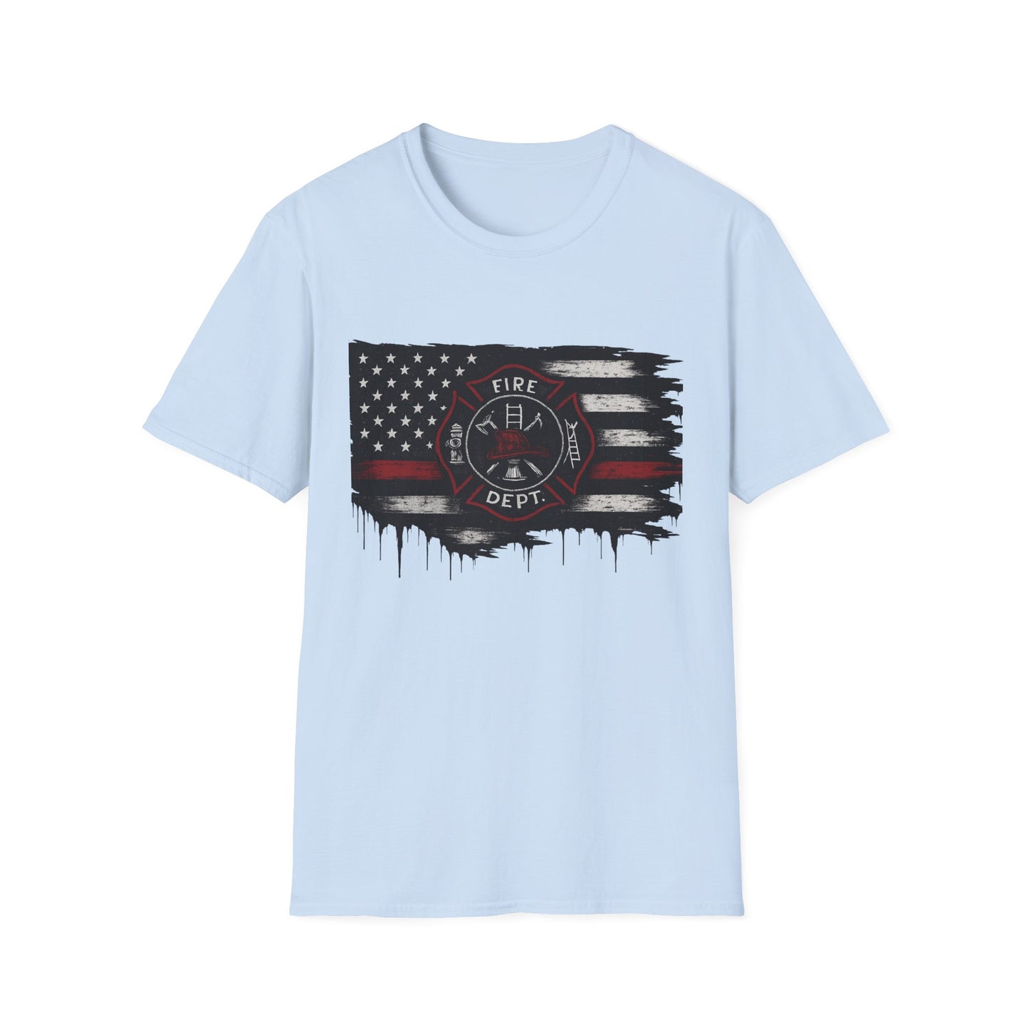 Fire Dept. Thin Red Line Flag T-Shirt