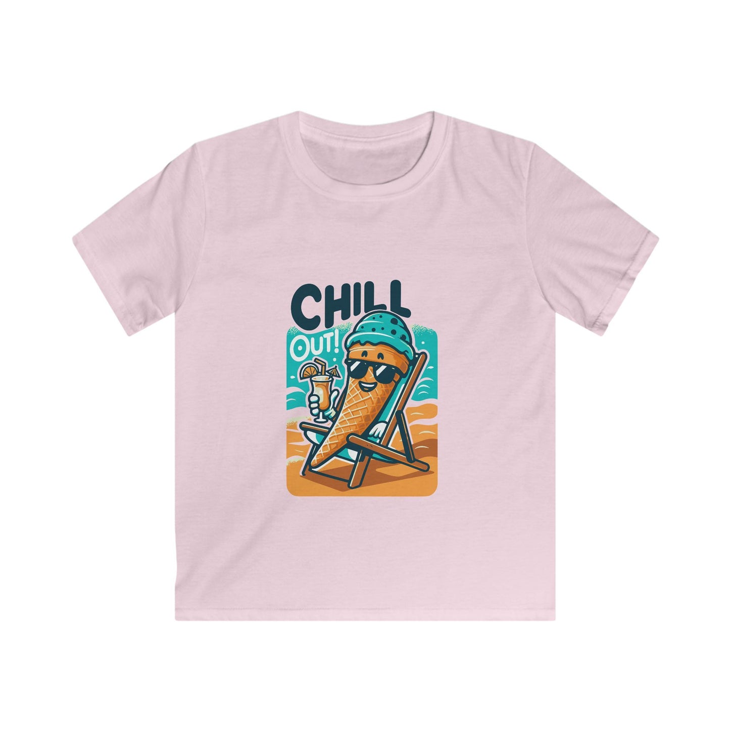 Kids Tee — "Chill Out" Ice Cream Beach Graphic