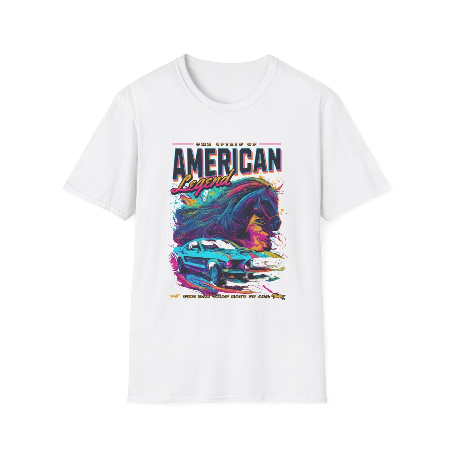 American Legend T-Shirt — Vintage Car & Horse Retro Graphic