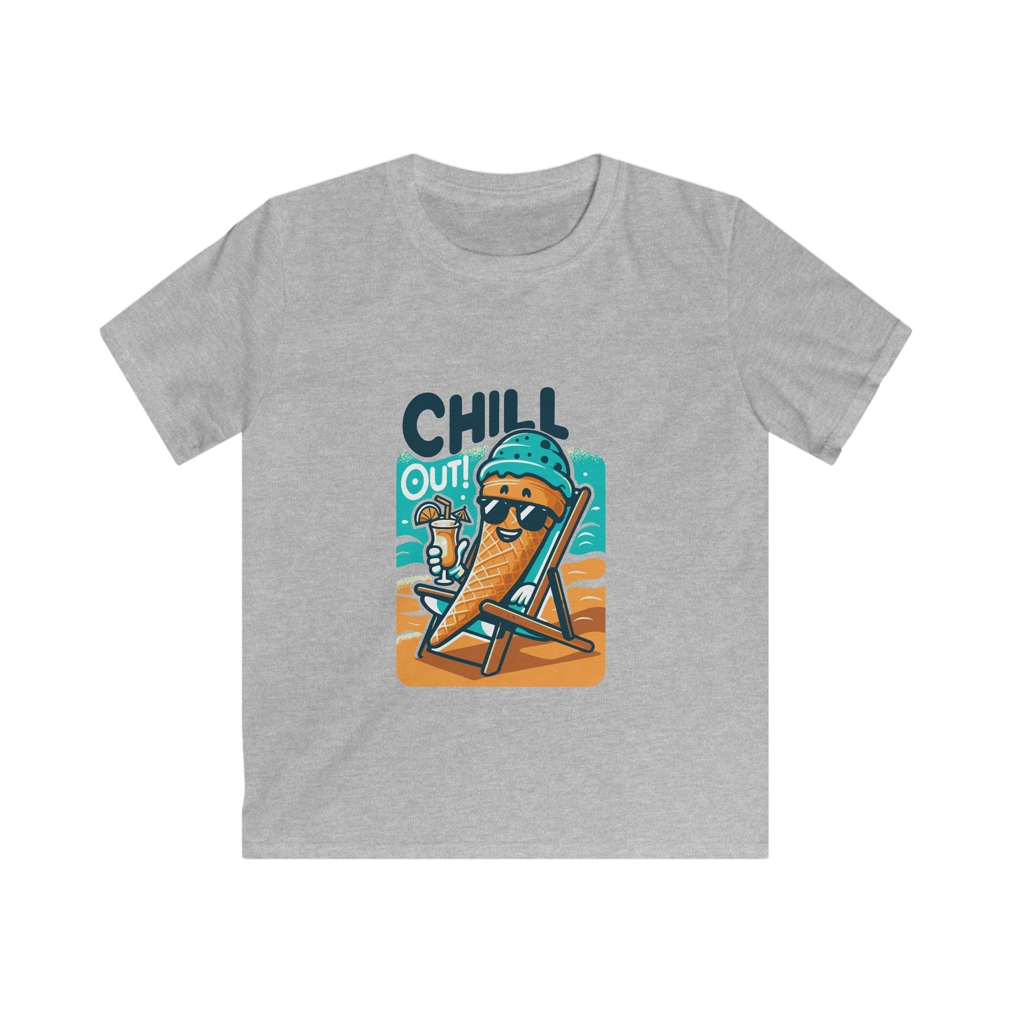 Kids Tee — "Chill Out" Ice Cream Beach Graphic