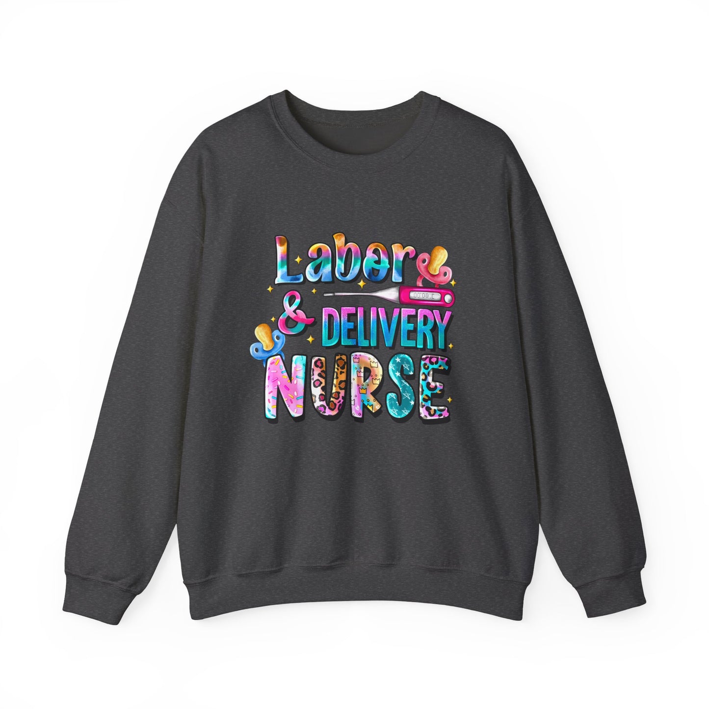 Colorful Labor & Delivery Nurse Pullover
