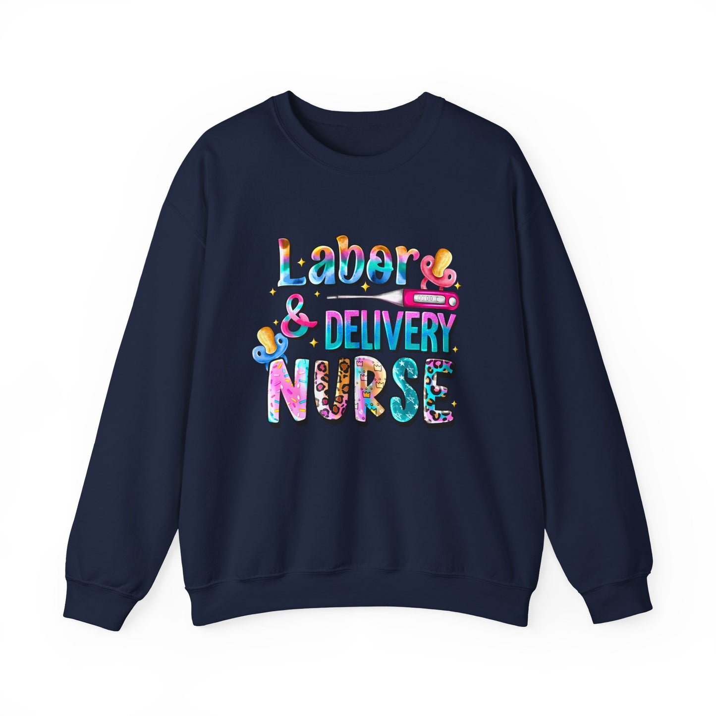Colorful Labor & Delivery Nurse Pullover