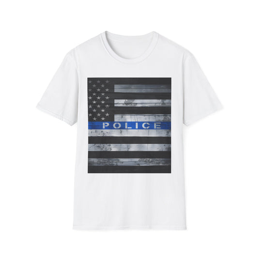 Police Thin Blue Line Flag T-Shirt — Support Law Enforcement Tee