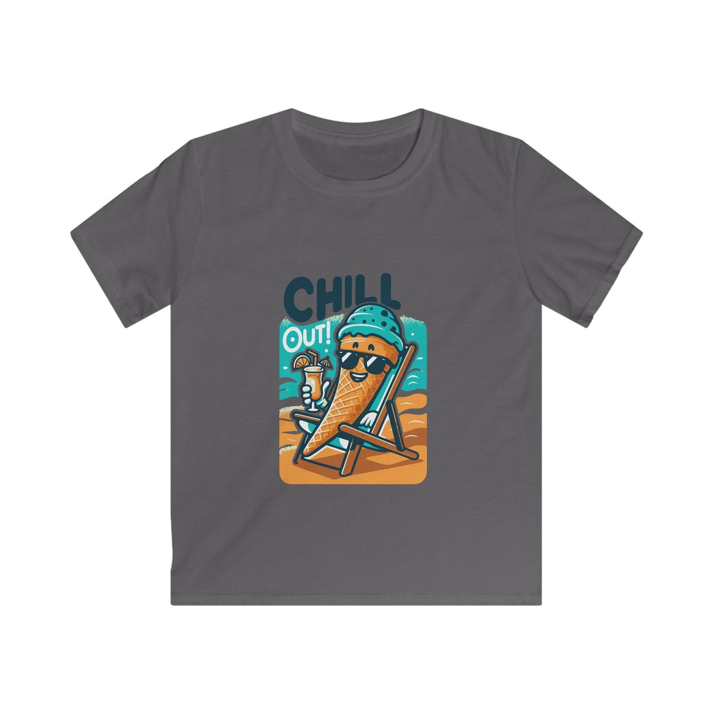 Kids Tee — "Chill Out" Ice Cream Beach Graphic