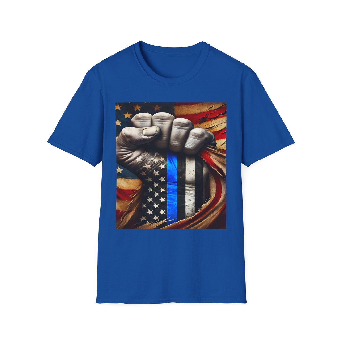 Blue Line American Flag T-Shirt — Support Law Enforcement Tee