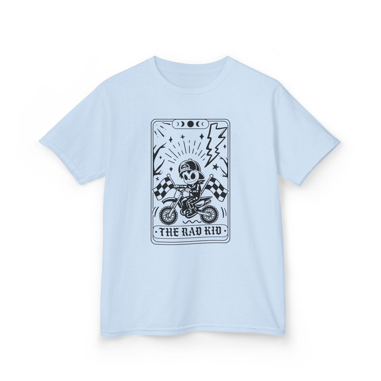 Kids Tee — "The Rad Kid" Motorcycle Skull Graphic