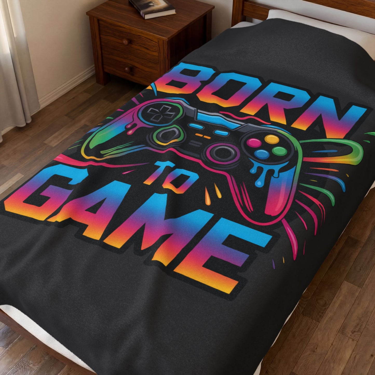 Born to Game Velveteen Plush Blanket