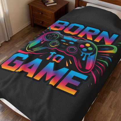 Born to Game Velveteen Plush Blanket