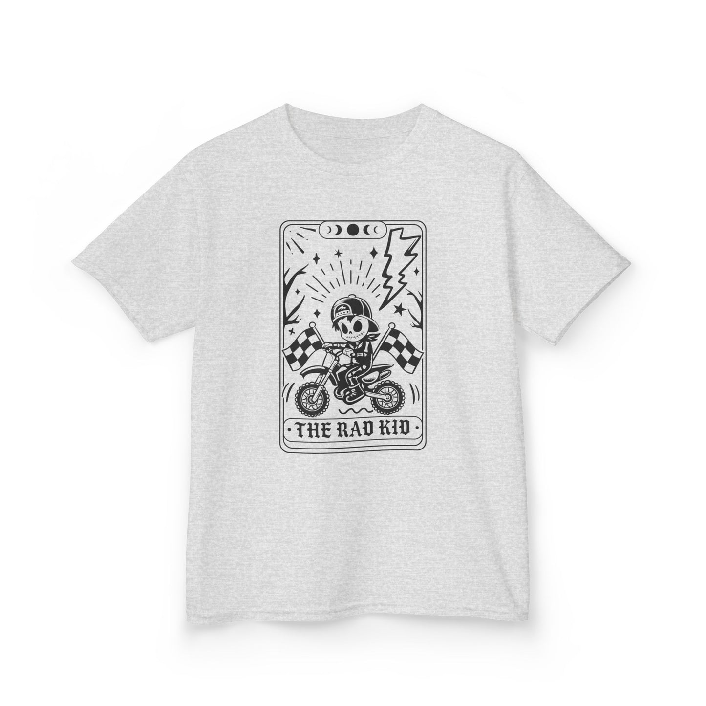 Kids Tee — "The Rad Kid" Motorcycle Skull Graphic