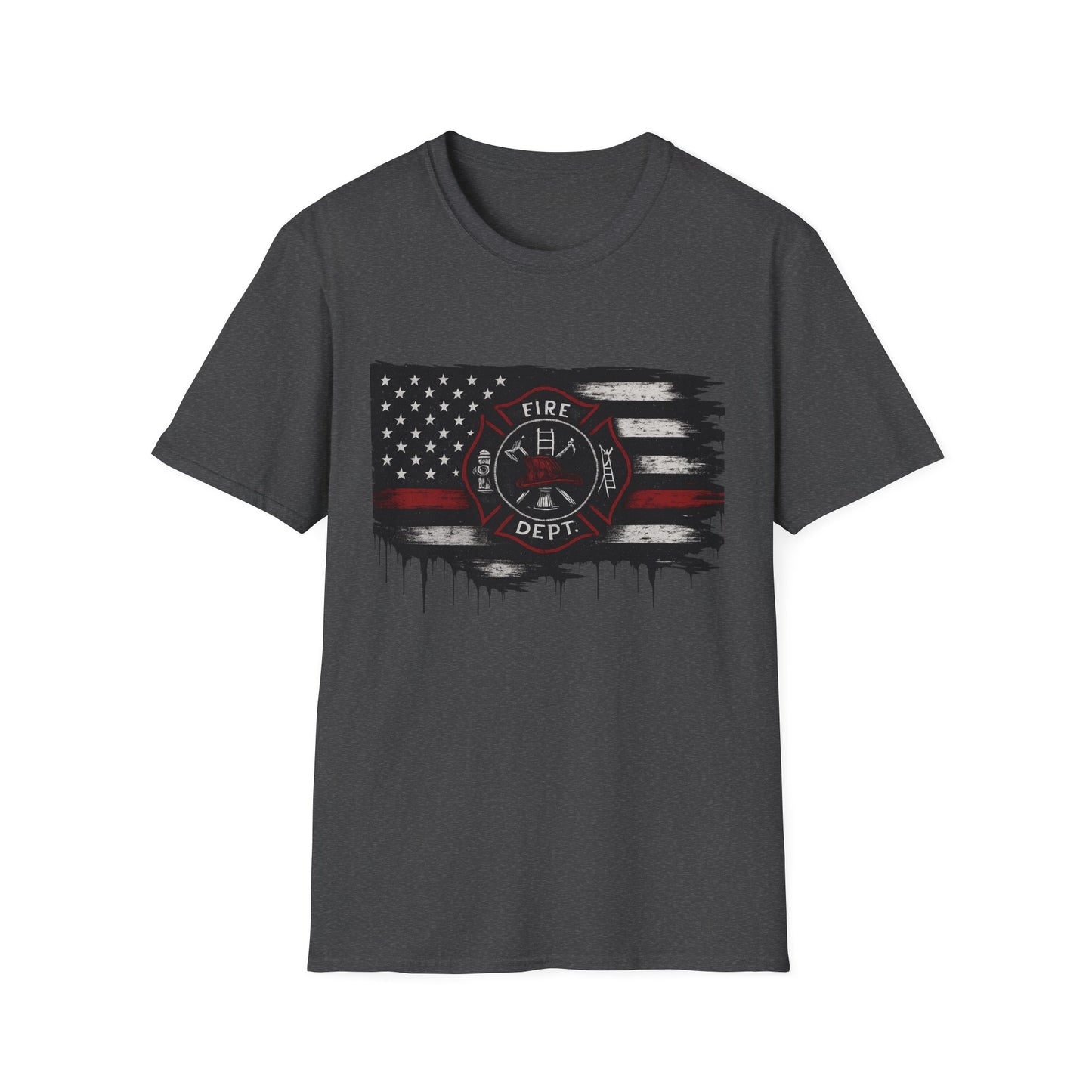 Fire Dept. Thin Red Line Flag T-Shirt