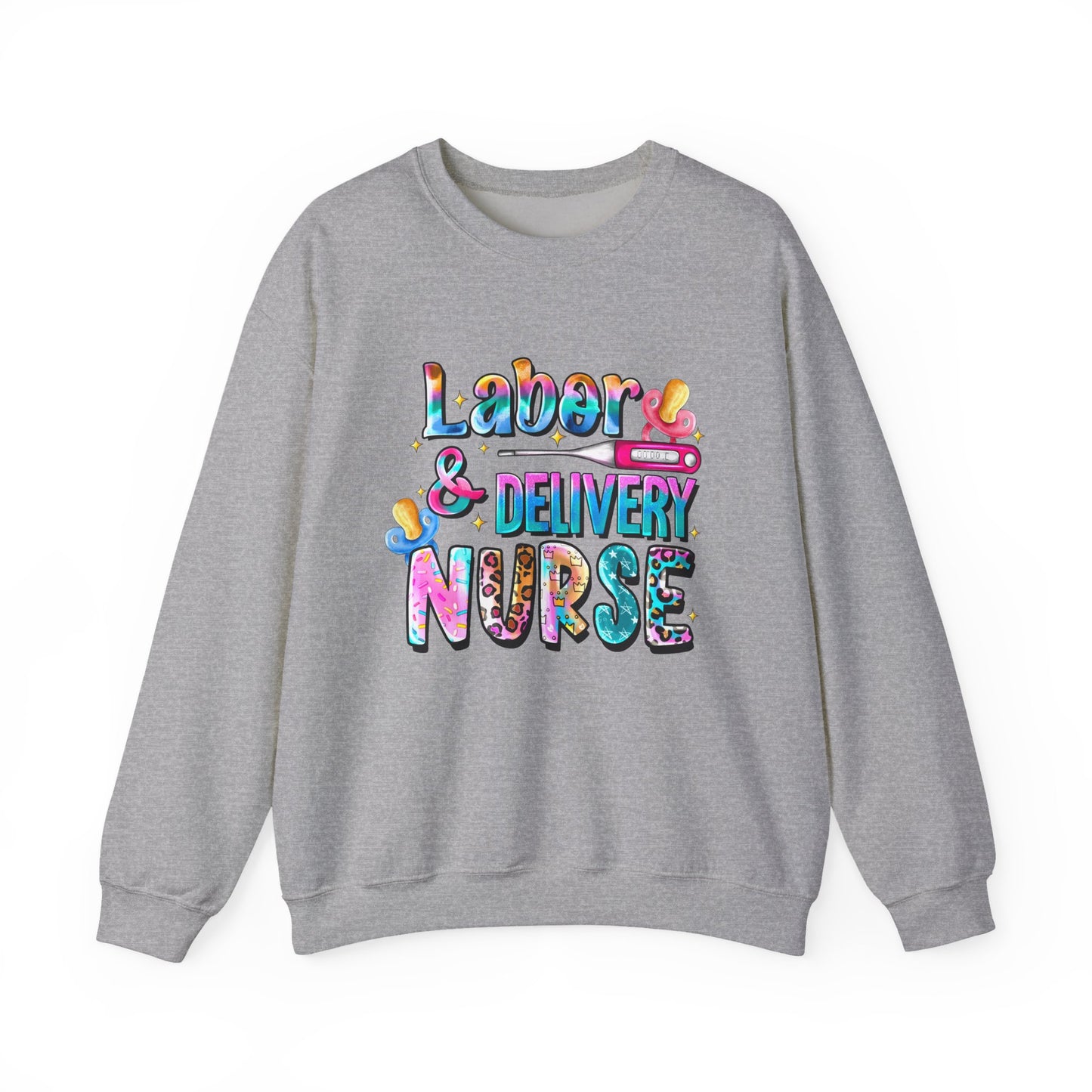 Colorful Labor & Delivery Nurse Pullover