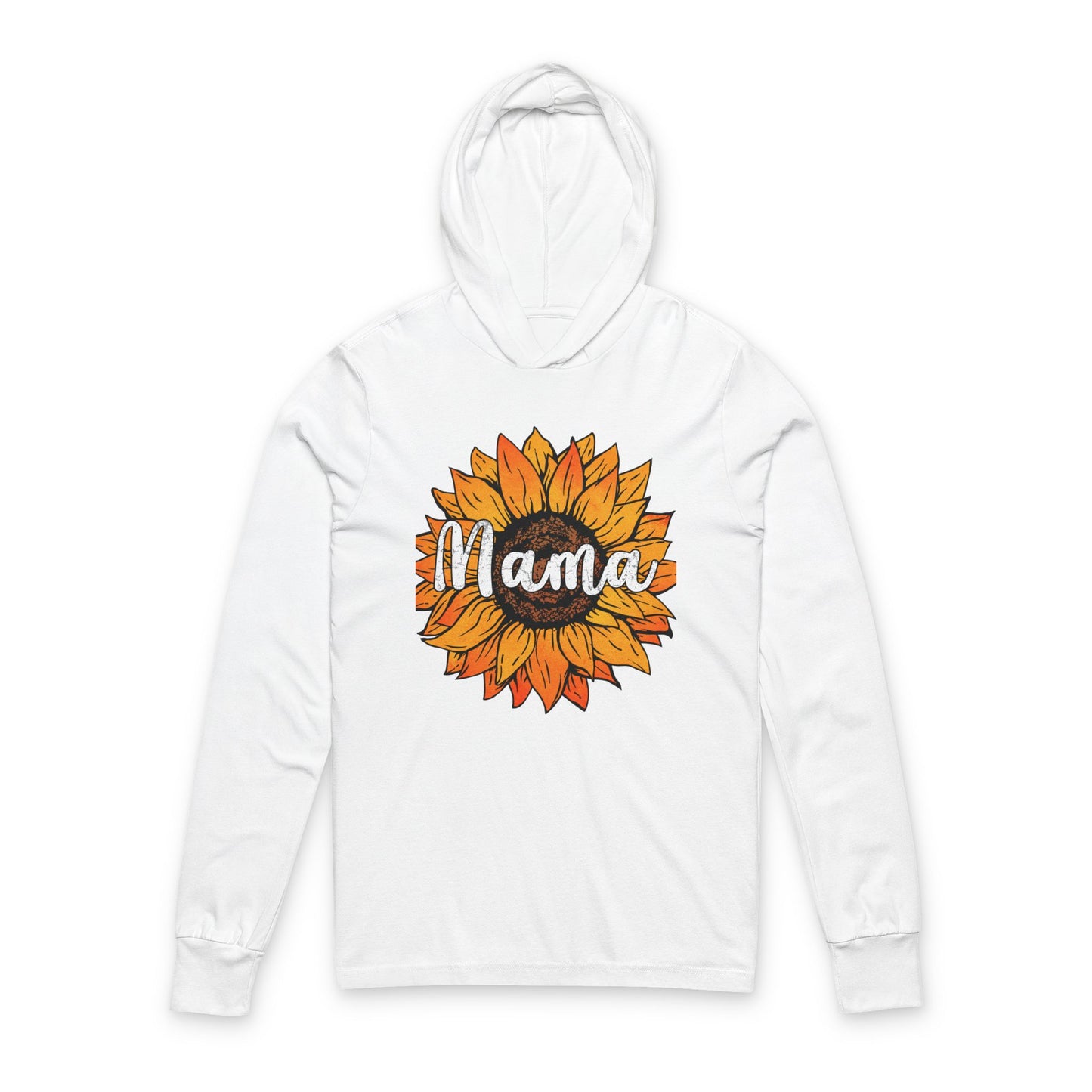 Mama Sunflower Hoodie Tee — Floral Mom Long Sleeve Hooded Shirt