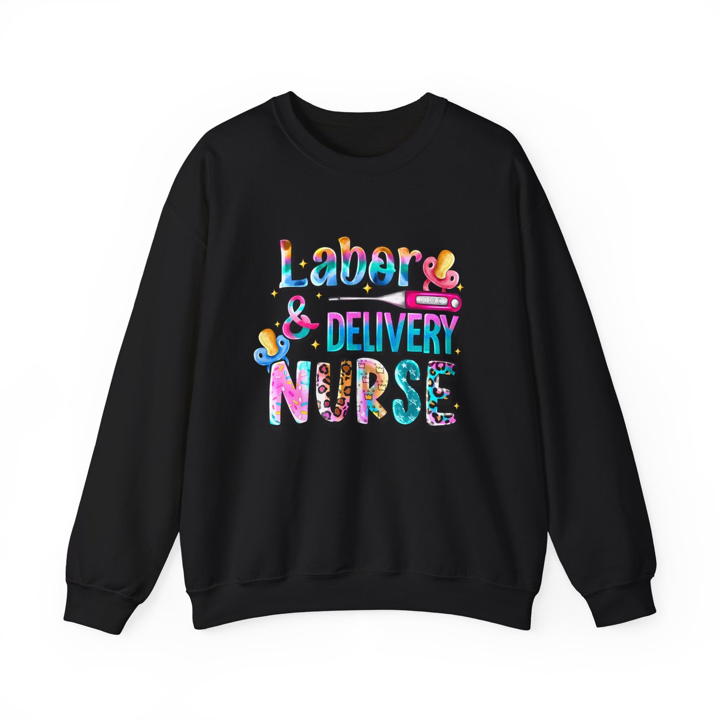 Colorful Labor & Delivery Nurse Pullover
