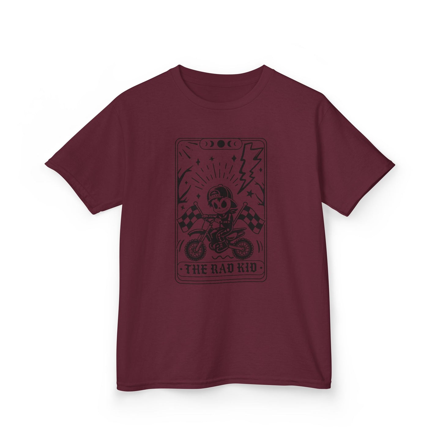 Kids Tee — "The Rad Kid" Motorcycle Skull Graphic